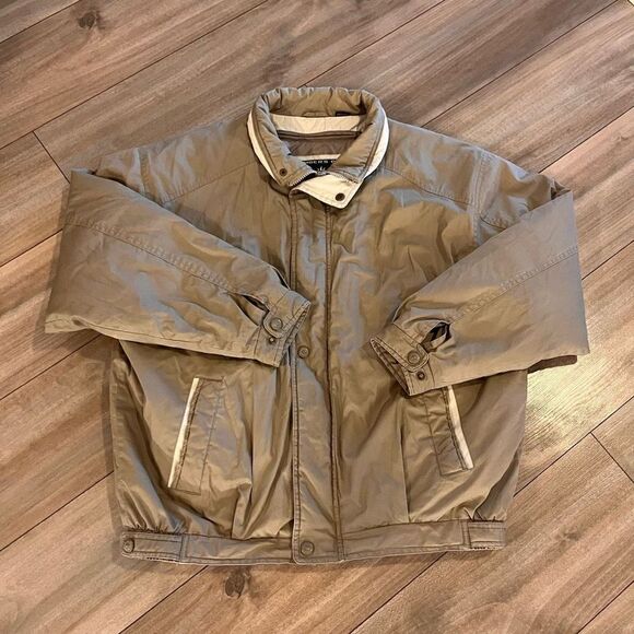 ‎Vintage Members Only Tan Puffer Jacket Men Large - Picture 1 of 5